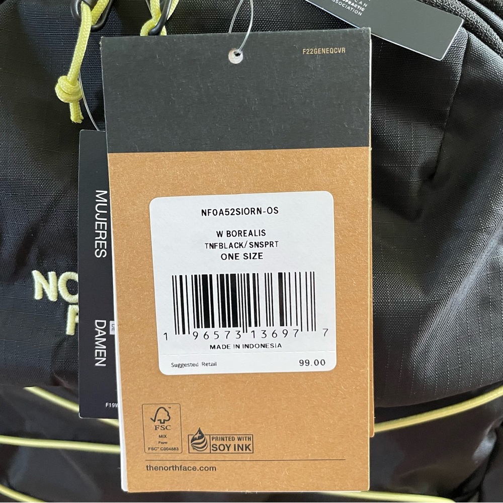 The North Face Borealis Backpack in Black with Yellow Accents - Picture 5 of 7
